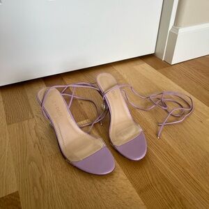 Chase + Chloe Purple & Clear Lace Up Heels - Size 6.5 *Great Condition*
